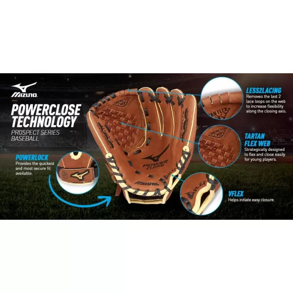 Mizuno Prospect PowerClose Youth Baseball Glove Series