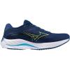 imageMizuno Mens Wave Rider 27 Running ShoeNavy PeonySharp Green