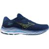 imageMizuno Mens Wave Rider 27 Running ShoeNavy PeonySharp Green