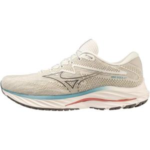 imageMizuno Mens Wave Rider 27 Running ShoeSnow Whitegranite Grey