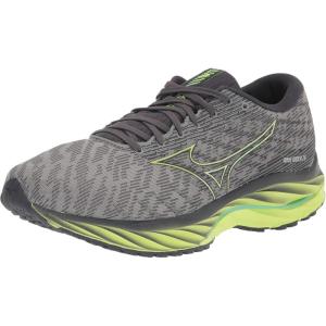 imageMizuno Mens Wave Rider 26 Running ShoeUltimte GreyNeo Lime