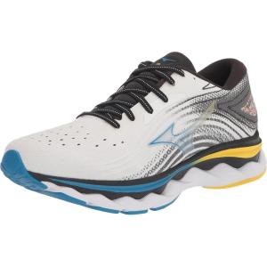 imageMizuno Mens Wave Sky 6 Running ShoeWhiteCyber Yellow