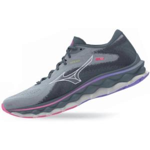 imageMizuno Womens Wave Sky 7 Running ShoePearl Blue White High Vis Pink