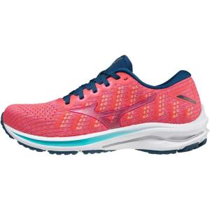 imageMizuno Womens Wave Rider 25 Running ShoeWaveknit  CayennePhlox Pink