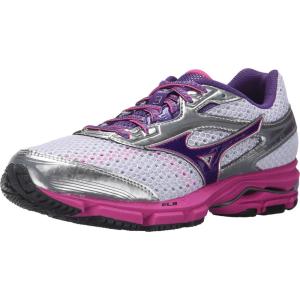 imageMizuno Womens Wave Rider 25 Running ShoeWhiteGentian Violet