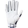 imageMizuno B303 Baseball Batting Gloves  Pair  Adult and Youth  Full Grain Leather Palm  AirMesh Inserts  QuikAdjust Wrist TabWhiteNavy