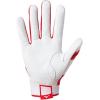 imageMizuno B303 Baseball Batting Gloves  Pair  Adult and Youth  Full Grain Leather Palm  AirMesh Inserts  QuikAdjust Wrist TabWhiteRed