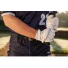 imageMizuno B303 Baseball Batting Gloves  Pair  Adult and Youth  Full Grain Leather Palm  AirMesh Inserts  QuikAdjust Wrist TabWhiteRed