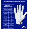 imageMizuno B303 Baseball Batting Gloves  Pair  Adult and Youth  Full Grain Leather Palm  AirMesh Inserts  QuikAdjust Wrist TabWhiteRed