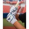 imageMizuno F257 Womens Softball Batting Gloves  Pair  Full Grain Leather Palm  AirMesh Inserts  QuikAdjust Wrist TabWhiteIridescent