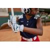 imageMizuno F257 Womens Softball Batting Gloves  Pair  Full Grain Leather Palm  AirMesh Inserts  QuikAdjust Wrist TabWhiteIridescent