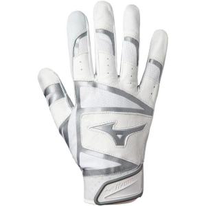 imageMizuno B303 Pro Adult Baseball Batting Gloves  Pair  Double Cabretta Leather Palm  AirMesh Inserts  QuikAdjust Wrist TabWhite