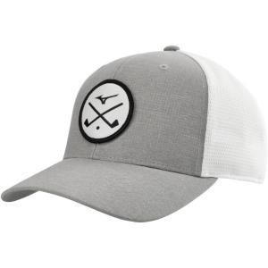 imageMizuno Standard Crossed Clubs Meshback Hat Heathered GreyWhite