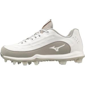 imageMizuno Womens Finch Elite 6 Low TPU Softball CleatWhiteGrey