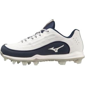 imageMizuno Womens Finch Elite 6 Low TPU Softball CleatWhiteNavy