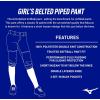 imageMizuno Girls Youth Belted Piped Softball PantWhiteRoyal