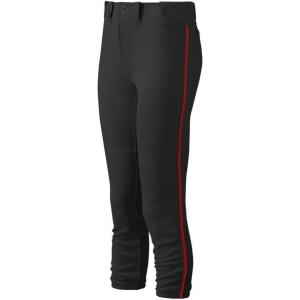 imageMizuno Adult Womens Belted Piped Fastpitch Softball PantBlackred