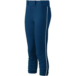 imageMizuno Adult Womens Belted Piped Fastpitch Softball PantNavywhite
