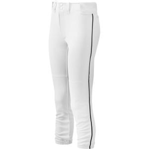 imageMizuno Adult Womens Belted Piped Fastpitch Softball PantWhiteblack