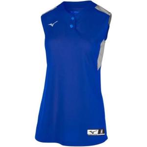 imageMizuno Aerolite 2Button Fastpitch Softball Jersey SleevelessRoyalgrey