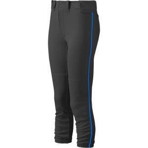 imageMizuno Girls Youth Belted Piped Softball PantBlackRoyal