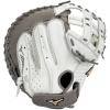 imageMizuno Prime Elite Fastpitch Softball Glove Series I Oil Soft Plus Leather  Professional Patterns  Finger Core Technology Ultra Soft Pro Palm LinerWhiteGrey H Web