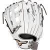 imageMizuno Prime Elite Fastpitch Softball Glove Series I Oil Soft Plus Leather  Professional Patterns  Finger Core Technology Ultra Soft Pro Palm LinerWhiteGrey H Web