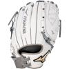 imageMizuno Prime Elite Fastpitch Softball Glove Series I Oil Soft Plus Leather  Professional Patterns  Finger Core Technology Ultra Soft Pro Palm LinerWhiteGrey Trident Web
