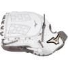 imageMizuno Prime Elite Fastpitch Softball Glove Series I Oil Soft Plus Leather  Professional Patterns  Finger Core Technology Ultra Soft Pro Palm LinerWhiteGrey Trident Web