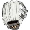 imageMizuno Prime Elite Fastpitch Softball Glove Series I Oil Soft Plus Leather  Professional Patterns  Finger Core Technology Ultra Soft Pro Palm LinerWhiteGrey Deep 3 Web