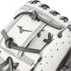 imageMizuno Prime Elite Fastpitch Softball Glove Series I Oil Soft Plus Leather  Professional Patterns  Finger Core Technology Ultra Soft Pro Palm LinerWhiteGrey Deep 3 Web