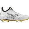 imageMizuno Mens Dominant Knit 2 Low Metal CleatWhiteGold