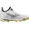 imageMizuno Mens Dominant Knit 2 Low Metal CleatWhiteGold