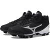 imageMizuno Mens Wave Lightrevo Mid Baseball ShoeBlackWhite