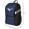 imageMizuno Youth Future Backpack  Youth Baseball ampamp Youth Softball Bag  2 Sleeves for BatsWater Bottles Large Main CompartmentNavyBlack