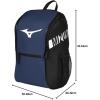 imageMizuno Youth Future Backpack  Youth Baseball ampamp Youth Softball Bag  2 Sleeves for BatsWater Bottles Large Main CompartmentNavyBlack