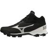 imageMizuno Mens Wave Lightrevo Mid Baseball ShoeBlackWhite