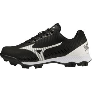 imageMizuno Boys Wave Lightrevo Youth Baseball ShoeBlackWhite