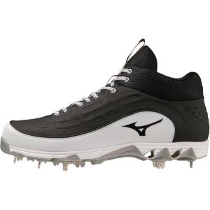imageMizuno Mens 9Spike Ambition 3 Mid Baseball CleatsBlackWhite