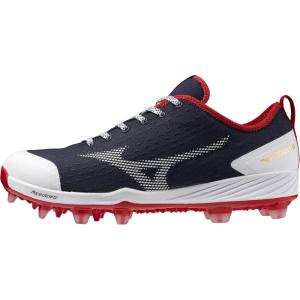 imageMizuno Mens Dominant 4 TPU Baseball ShoeNavyRed