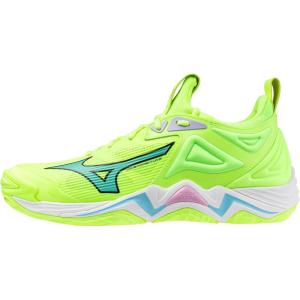 imageMizuno UnisexAdult Wave Momentum 3 Volleyball ShoeNeo Lime