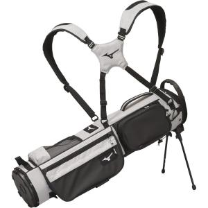 imageMizuno BRD2 Golf Carry Bag  4 Way Top Cuff  2 Full Length Dividers  Dual Shoulder Straps  Manual OpenClose Mini Stand Legs  Detachable Mod PouchHeathered Grey