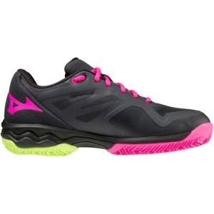 imageMizuno Womens Wave Exceed Light 2 Ac Tennis ShoeEbony Pinkglo Neolime