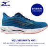 imageMizuno Mens Wave Rider 28 Running ShoeBlue Pacegreen Gecko