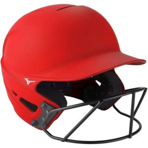 imageMizuno Adult F6 Fastpitch Softball Batting Helmet with MaskRed