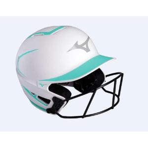 imageMizuno Adult F6 Fastpitch Softball Batting Helmet with MaskWhiteMint