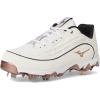 imageMizuno Womens 9Spike Swift 8 Low Metal Softball CleatWhiteRose Gold