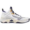 imageMizuno UnisexAdult Wave Momentum 3 Mid Unisex Volleyball ShoeMulticoloured White Blue Ribbon Mpgold
