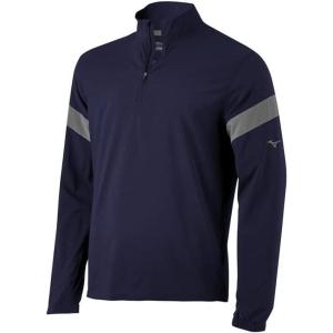 imageMizuno Long Sleeve Hitting Jacket  Wind Resistant  Stretch Woven Fabric  Front 14 Zip  Side 14 ZipNavyShade
