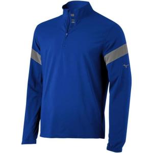 imageMizuno Long Sleeve Hitting Jacket  Wind Resistant  Stretch Woven Fabric  Front 14 Zip  Side 14 ZipRoyalShade